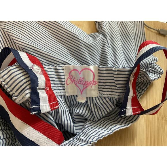 Chillipop Shirt Girls 7 8 Off Shoulder Embroidered Floral Striped Top - Picture 5 of 8